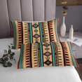 thumbnail image 3 of Western Quilt Set Geometric Aztec Bedspread Set King,Southwestern Coverlet Set Geometry Diamond Quilted,Retro Exotic Stripes Western Home Decor, 3 of 3