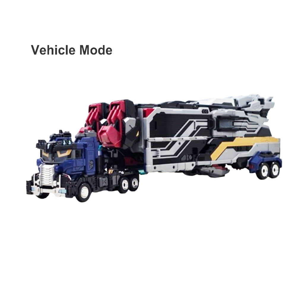 SAMG Metal Cardbot W HEAVY IRON W Transforming Robot Trailer Cargo Truck Car Toy  14.6in 6.3in 17.7in