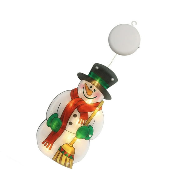 Bewildely Luz de ventana de Navidad IP44, colgante decorativo de Navidad resistente al agua, funciona con pilas, lámpara de Año Nuevo para Kits de decoración para fiestas Tipo 2
