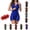 Blue, variant on Women's One Piece Swimsuit Sleeveless Half Zipper Surfing Rash Guard Boyleg Athletic Bathing Suit