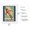 thumbnail image 2 of James Campion Clothing - Hanover New Hampshire - Skiing - Vintage Sports Poster by Sascha Maurer c.1930s - Fine Art Rolled Canvas Print 16in x 20in, 2 of 4