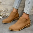 thumbnail image 2 of Mostsola Stacked Heel Ankle Boots for Women Pointed Toe Casual Chelsea Boots Suede Short Booties, 2 of 8