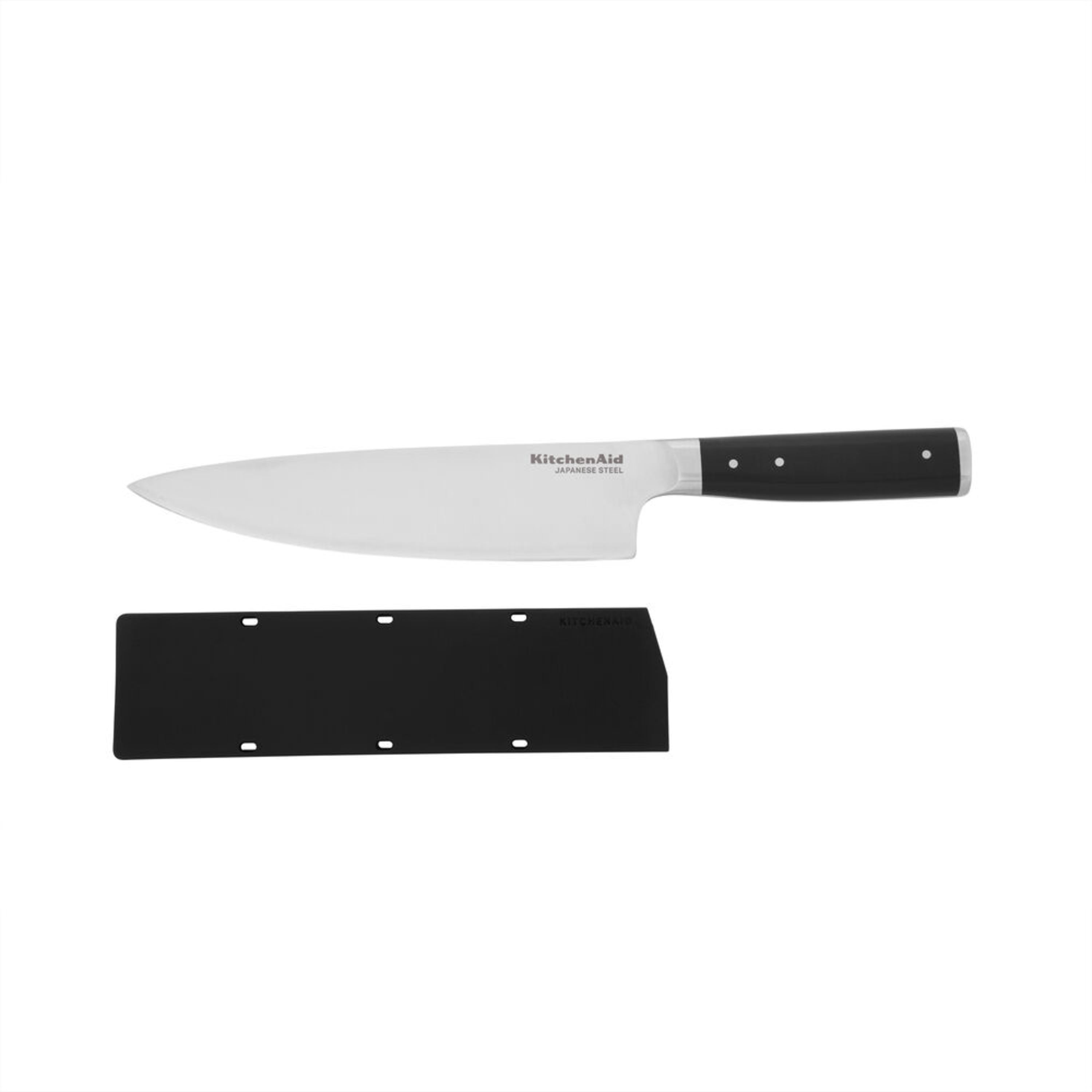 Kitchenaid Gourmet Forged Triple-Rivet Chef Knife with Blade Cover, 8-inch, Black