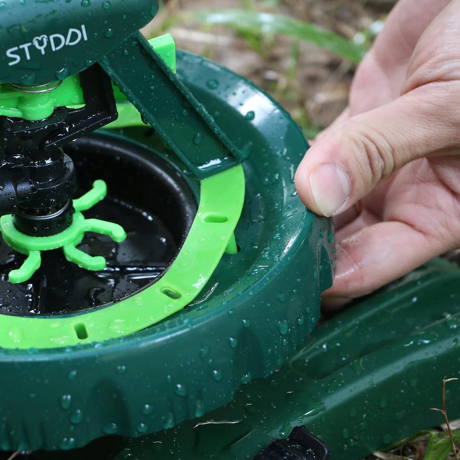 STYDDI Pattern Impulse Sprinkler for Medium to Large Yards, Adjustable Pattern Contour Impact Lawn Sprinkler, Water Rotating Garden Sprinkler with Weight Base, Covers up to 5,800 sq. ft