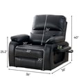 thumbnail image 2 of MJKONE Power Lift Recliner Chair with Heat Therapy and Massage Function for Elderly,Leather Electric Recliners Chair with Cup Holders for Living Room,Black, 2 of 7