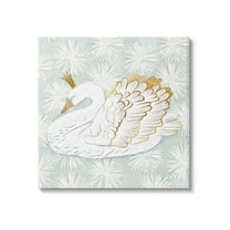 Winter Holiday Swan Pattern Holiday Graphic Art Gallery Wrapped Canvas Print Wall Art