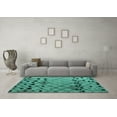 thumbnail image 3 of Ahgly Company Indoor Square Solid Turquoise Blue Modern Area Rugs, 7' Square, 3 of 4