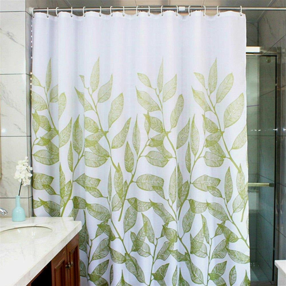 Fabric Shower Curtain Set Flicker Mermaid Bathroom Decor Waterproof 12Hooks 72" 