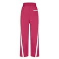 thumbnail image 4 of ABATAB Women's Baggy Wide Leg Pants Casual Waterproof High Waisted Pants with Pockets Trendy Color Block Drawstring Athletic Pants(X-Large,Red), 4 of 7