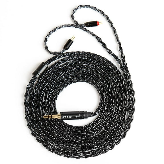 ZS10 Pro 2M Long In Ear Monitor IEM Earphone Cable,KBEAR ST12 PLUS Headphone,4N high-purity ofc silver-plated Upgrade Earphones Wire Cable for ZS10 PRO X ZSN PRO X AS24 (2PIN 3.5, Black, 2.0m)
