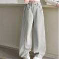 thumbnail image 5 of Stamzod Baggy Jeans for Girls Solid Color Wide Leg Denim Pants High Waisted Elastic Jean Fashion Streetwear 7Years, 5 of 8