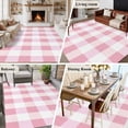 thumbnail image 5 of Pink Plaid Area Rug 5x8 FT, Non Slip Bedroom Throw Carpet, Spring Farmhouse Buffalo Checkered Washable Soft Floor Carpet Non-Shedding Rug for Living Room Nursery Dorm Office, 5 of 9