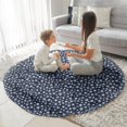 thumbnail image 3 of Dark Blue Christmas Snowflake Pattern Round Blanket,Comfortable Soft Flannel Throw Blanket,All Season,Warm Lightweight Blankets for Sofa Bed Couch Living Room Chair 60"x60", 3 of 5