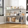 thumbnail image 4 of REIBII 35.5"W Wire Shelving Unit,3-Tier Heavy Duty Metal Storage Rack,Adjustable Shelf Organizer for Kitchen,Pantry,Silver, 4 of 10
