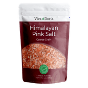 Viva Doria Himalayan Pink Salt Coarse Grain Crystal Sea Salt, 2 lbs Certified Authentic Himalayan Salt for Grinder refills