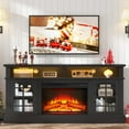 thumbnail image 2 of SESSLIFE Modern TV Stand for 55 Inch TV, TV Console with Electric Fireplace, Console Entertainment Center Television Table for Living Room or Bedroom, Light Gray, 2 of 9