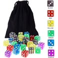 thumbnail image 4 of GFDYREE 50 Pieces Game Dice Set 5 Translucent Colors Dés Square Corner Dice with Free Pouch, 4 of 7
