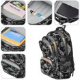 thumbnail image 4 of Black White Dinosaurs Skeletons Pattern Cute School Backpack Bag with Padded Back and Adjustable Shoulder Straps 16.9 X 12.6 X 5.9 Inches, 4 of 5