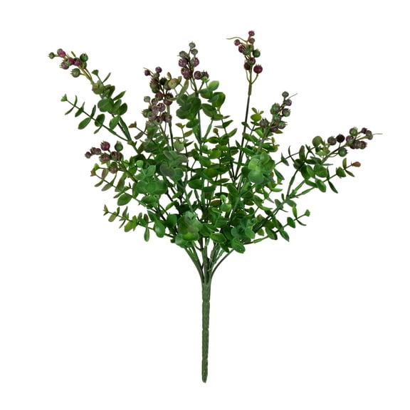 Vickerman 14.5" Artificial Purple Money Leaf Bush 2/pk