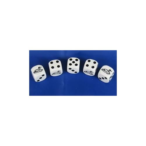 Loon Dice Game White Dice with Brown Pips D6 16mm (5/8in) Koplow Games