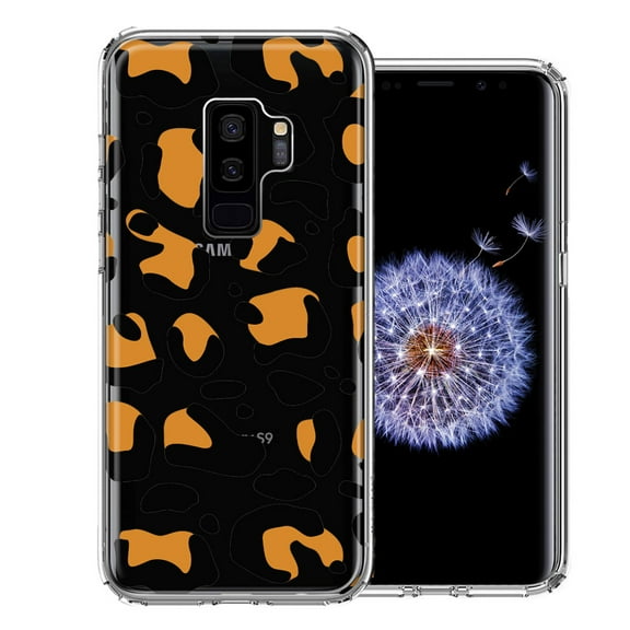 MUNDAZE for Samsung Galaxy S9 Plus Classic Animal Wild Leopard Jaguar Print Double Layer Phone Case Cover