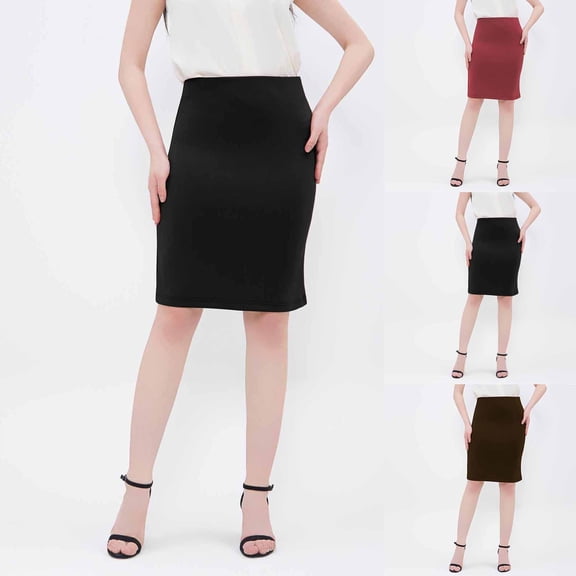 YHAJDS A Line Pleated Skirt Solid Color High Waist Bodycon Elegant Summer Skirt For Women