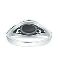 thumbnail image 3 of Petite Dainty Vintage Style Oval Fashion Black Onyx Ring Band 925 Sterling Silver Size 10, 3 of 5