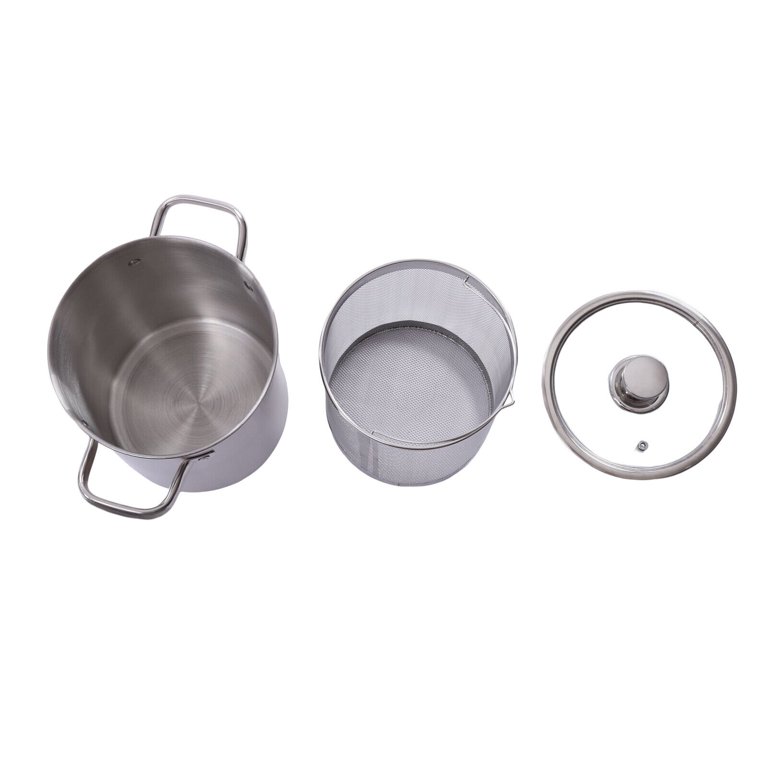 Frying Pot with Lid and Basket, Stainless Steel Deep Frying Pan, Fryer for French Fries Chicken, Homes Restaurants Use, Size: 28*17.5*24.5cm, Silver