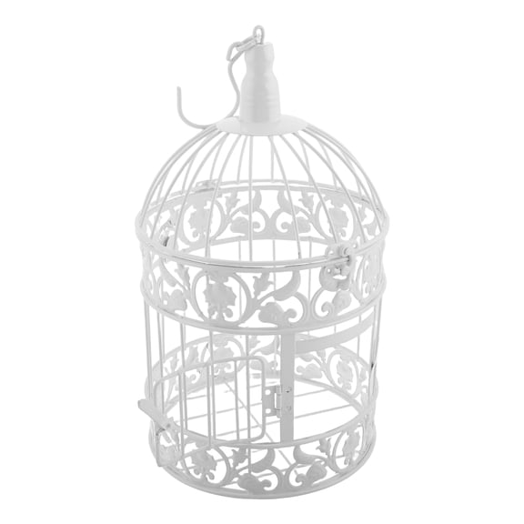 OUNONA White European Style Iron Birdcage Decor, Elegant Vintage Wedding Table Centerpiece and Home Decoration
