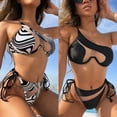 thumbnail image 3 of Yokua Two Pieces Bathing Suit for Women One Shoulder Swimwear Sexy Push Up Bikinis Set, 3 of 16