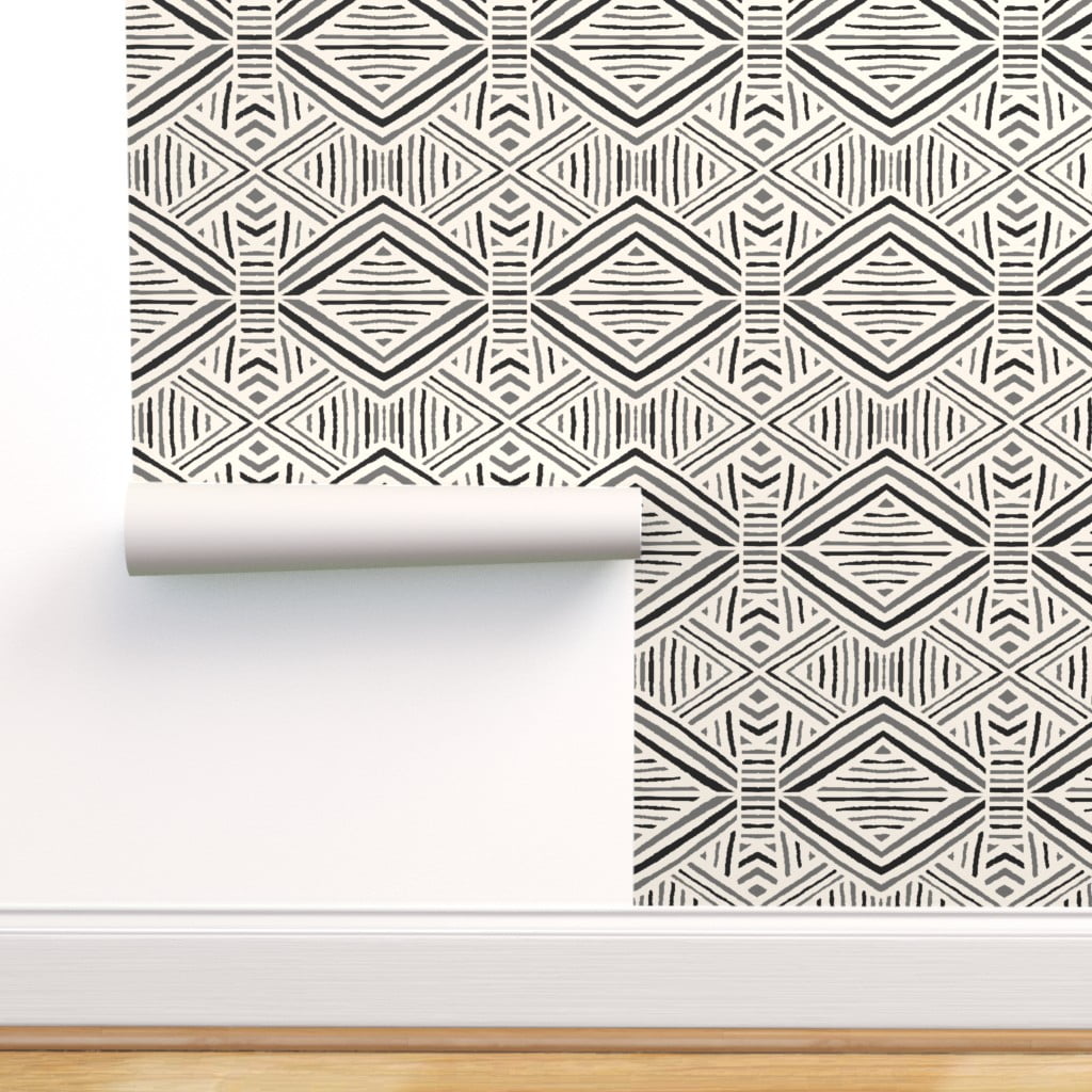 Removable Water Activated Wallpaper Tribal Geometric Marker Pen Walmart Com