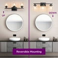 thumbnail image 3 of EDISHINE Vanity Wall Lights for Bathroom Mirror, 3 Lights with Clear Glass Shade E26 Base, 3 of 6