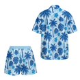 thumbnail image 5 of FKEKYI Blue Monstera Palm Leaf Print Women Summer Short Set 2 Piece Set Beach Sets Open Front Top & Shorts with Elastic Waist Ladies Beachwear Resort Wear for Travel, M, 5 of 7