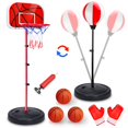 thumbnail image 1 of Set 2 en 1 de Aro de Baloncesto y Bolsa de Boxeo para Niños NEUBSAW, 1 of 8