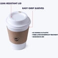 thumbnail image 3 of Tazas de café compostables KTOB de 12 oz (paquete de 50) con tapas y fundas, 3 of 7