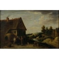 thumbnail image 3 of Christian Wilhelm Ernst Dietrich 14x11 Black Modern Framed Museum Art Print Titled - Scene from Rural Life, 3 of 5