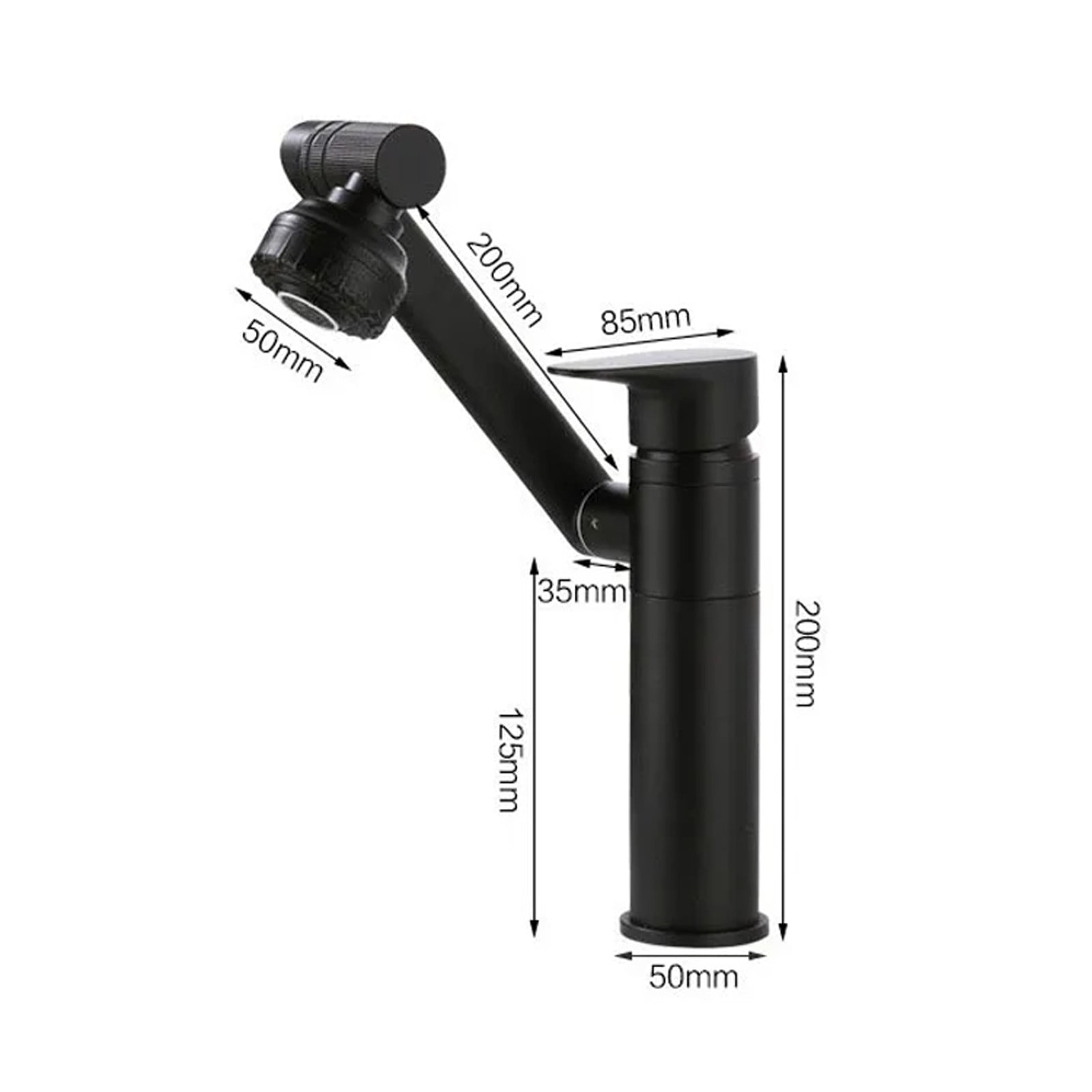 Silver Bathroom Faucet 1080 Degree Swivel Lavatory Basin Sink Faucet 1 Handle Big Angle Spray Aerator Spout Extender Universal Rotating Splash Filter 2 Water Outlet Modes