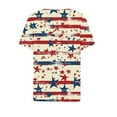 thumbnail image 4 of Cmfcve Patriotic Shirts for Women V-Neck Button 4th of July Blouse Short Sleeves Flag Printed Pullover T-Shirt, 4 of 5