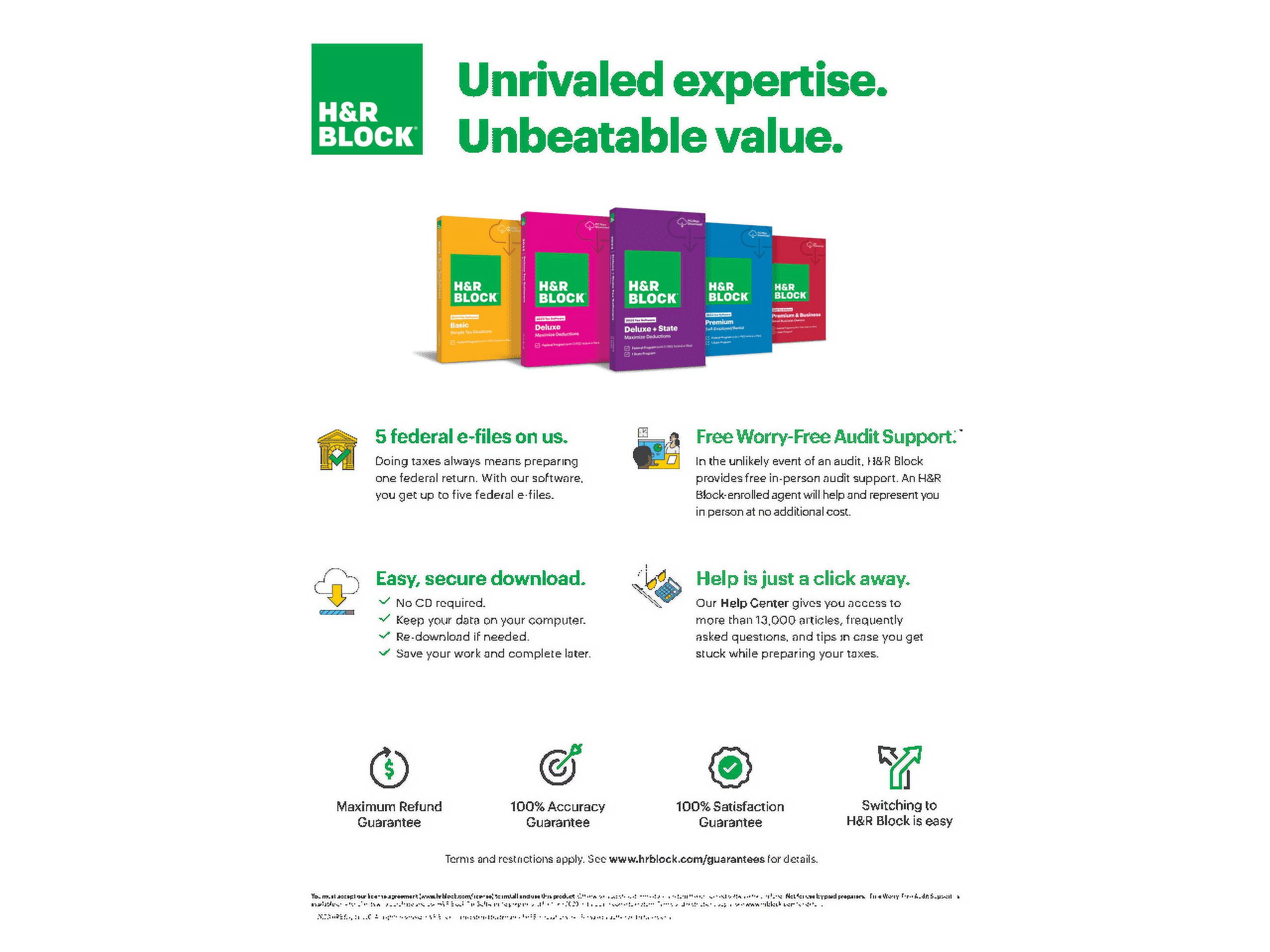 H&R Block Tax Software Premium & Business 2023