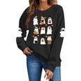 thumbnail image 5 of Meichang Casual Halloween Sweatshirts Women Oversized Crew Neck Sweatshirt Cute Ghost Print Sweatshirts Long Sleeve Sweatshirts Fall Pullover, 5 of 5