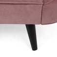 thumbnail image 3 of Christopher Knight Home Calvert Upholstered Chaise Lounge by  Flared Arms Dusty Pink+ Dark Brown Wood Finish Removable Cushions Semi-Soft, 3 of 4