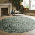 thumbnail image 4 of Livigno 1244 Transitional Abstract Green Round Polypropylene Area Rug 7'10" x 7'10", 4 of 5