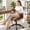 Brown, variant on COOLHUT Home Office Chair, PU Leather Ergonomic Computer Desk Chair with Removable Armrests, Mid Century Modren Armrest Office Chair, Rocking Swivel Task Chair, Brown