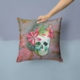 thumbnail image 2 of Carolines Treasures BB5125PW1414 Day of the Dead Skull Flowers Fabric Decorative Pillow  14Hx14W multicolor, 2 of 4