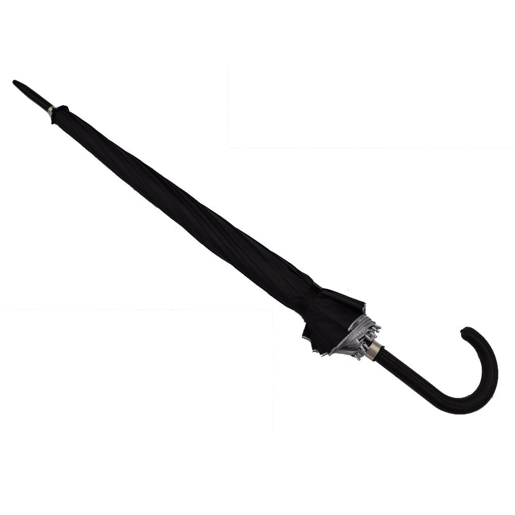 Rain Sun UV Protection Umbrella Large Full Size 42 Inches Canopy Coverage Windproof Auto Open J- Shape Stick Burgundy