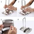 thumbnail image 4 of Yiffee Storage Rack (Stainless Steel), Kitchen Utensil Storage Rack, Spoon Rest, Lid Holder, 7.8x6.1x7.8 inches, 0.5 lb, Rust Resistant, Dishwasher Safe, 4 of 7