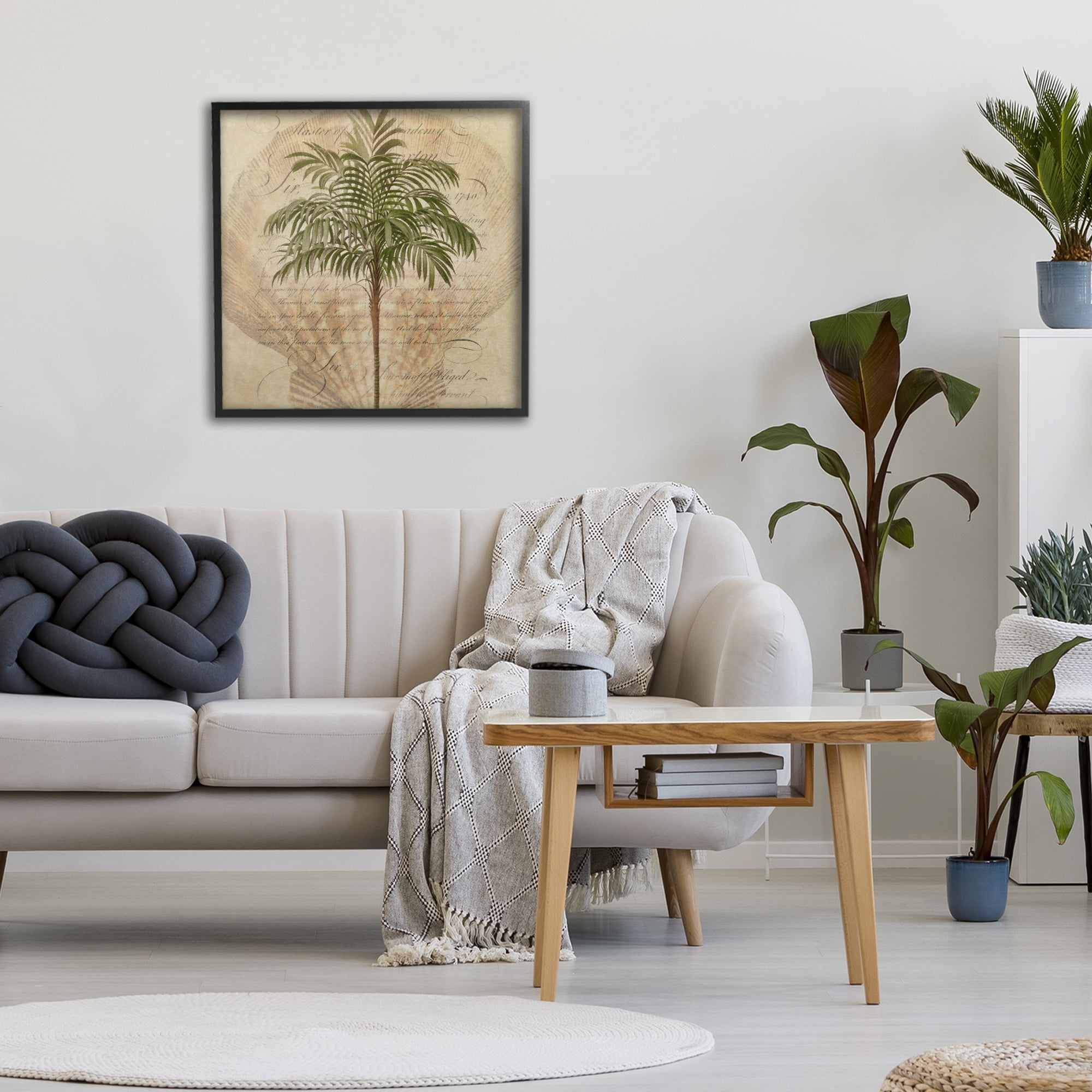 Stupell Industries Subdued Tropics Palm Black Framed Giclee Art, design by Steve Hunziker
