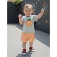 thumbnail image 5 of BemeyourBBs Baby Boys Halloween Outfits Pumpkin Pattern T-Shirt Andplaid Shorts, 5 of 8
