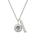 thumbnail image 1 of Delight Jewelry Silvertone Domed Black DNP Silvertone Be Strong and Courageous Bar Charm Necklace, 23", 1 of 4