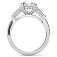 thumbnail image 6 of Auory Classic 3 Carat Round Cut Moissanite - Three Stone - Victorian Engagement Ring in 18K White Gold Plating over Sterling Silver Ring for Women, 6 of 9